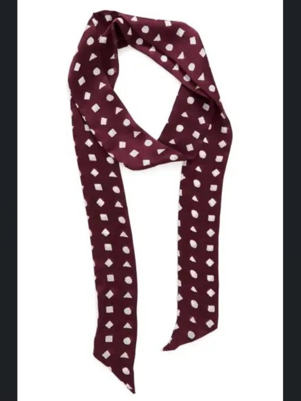 Vince Camuto 'Preppy Geo' Burgundy Silk Scarf